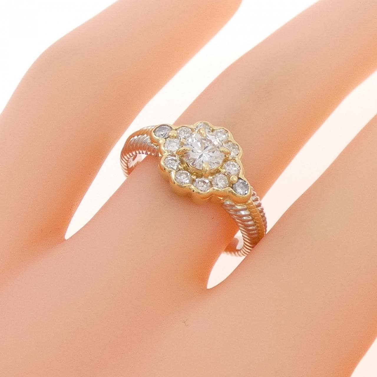 PT900/K18YG ダイヤモンド リング 0.71CT