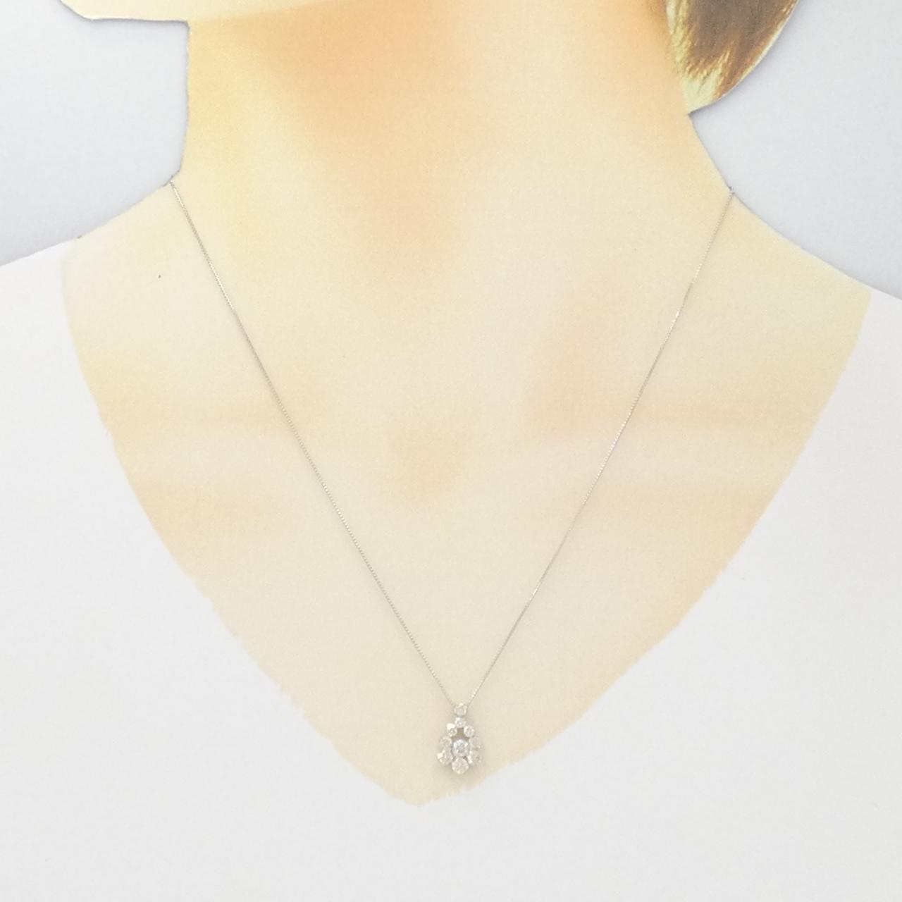 K18WG ダイヤモンド ネックレス 0.77CT
