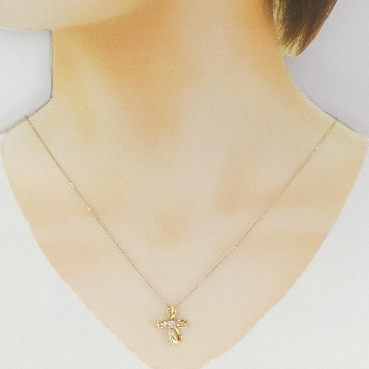 K18YG/K18PG ダイヤモンド ネックレス 0.20CT