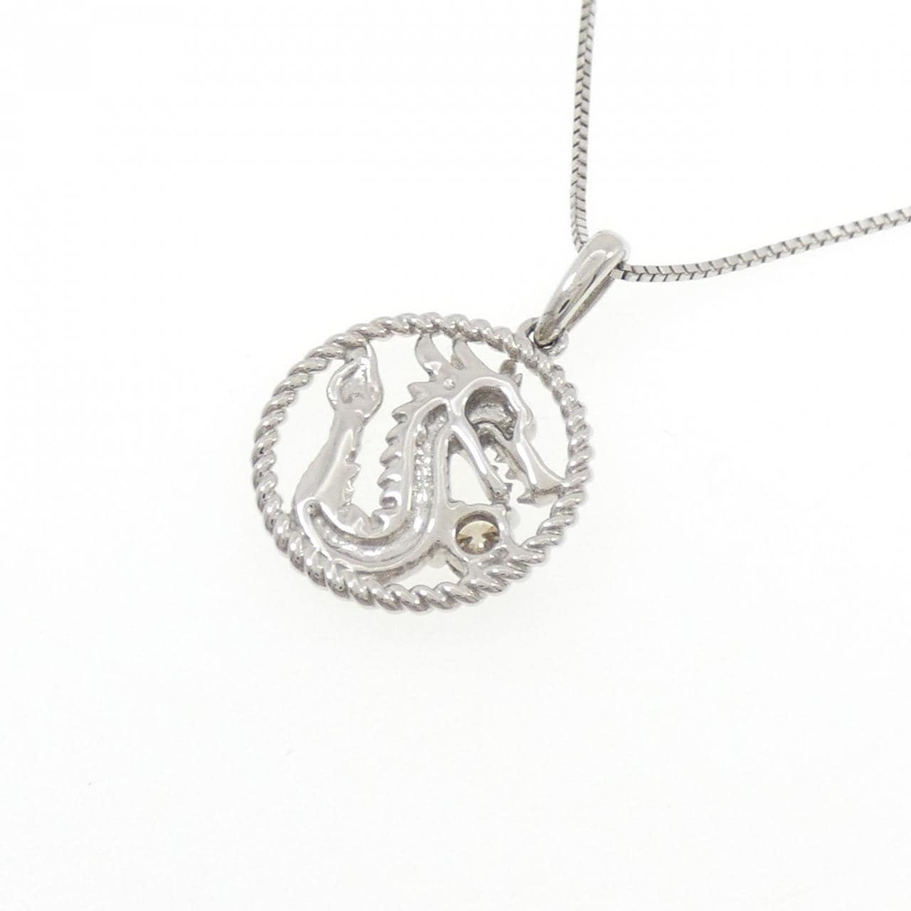 ジーエスティービー ドラゴン ダイヤモンド ネックレス 0.10CT