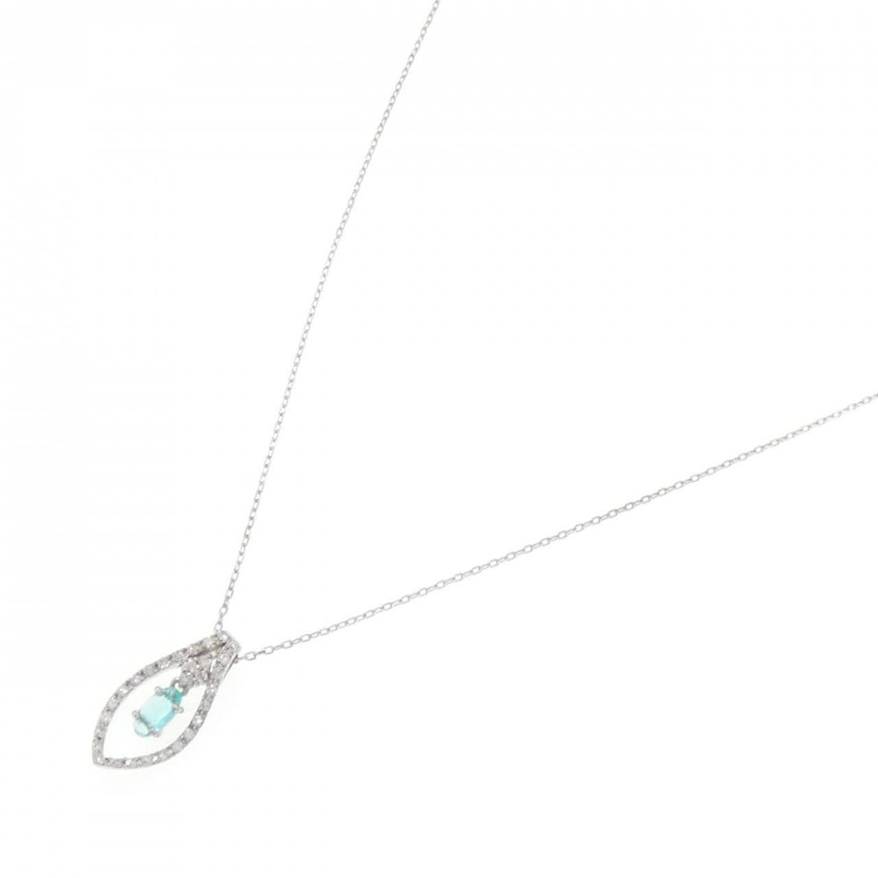 K18WG パライバトルマリン ネックレス 0.11CT