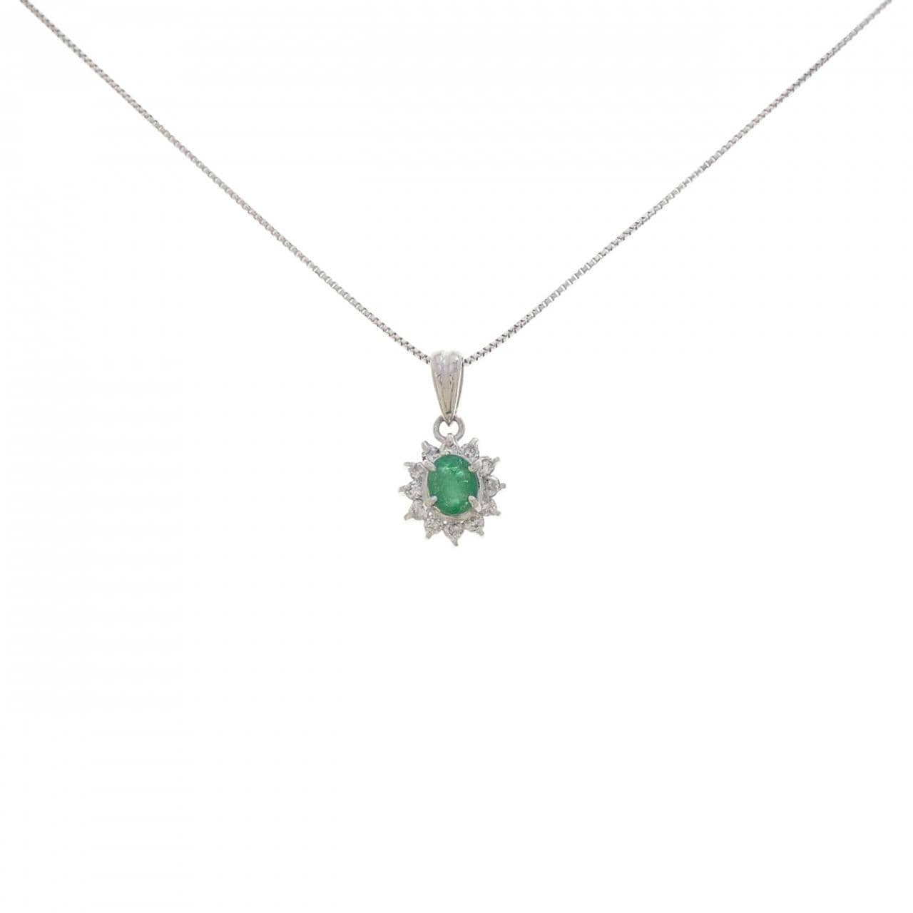 PT900/PT850 エメラルド ネックレス 0.23CT