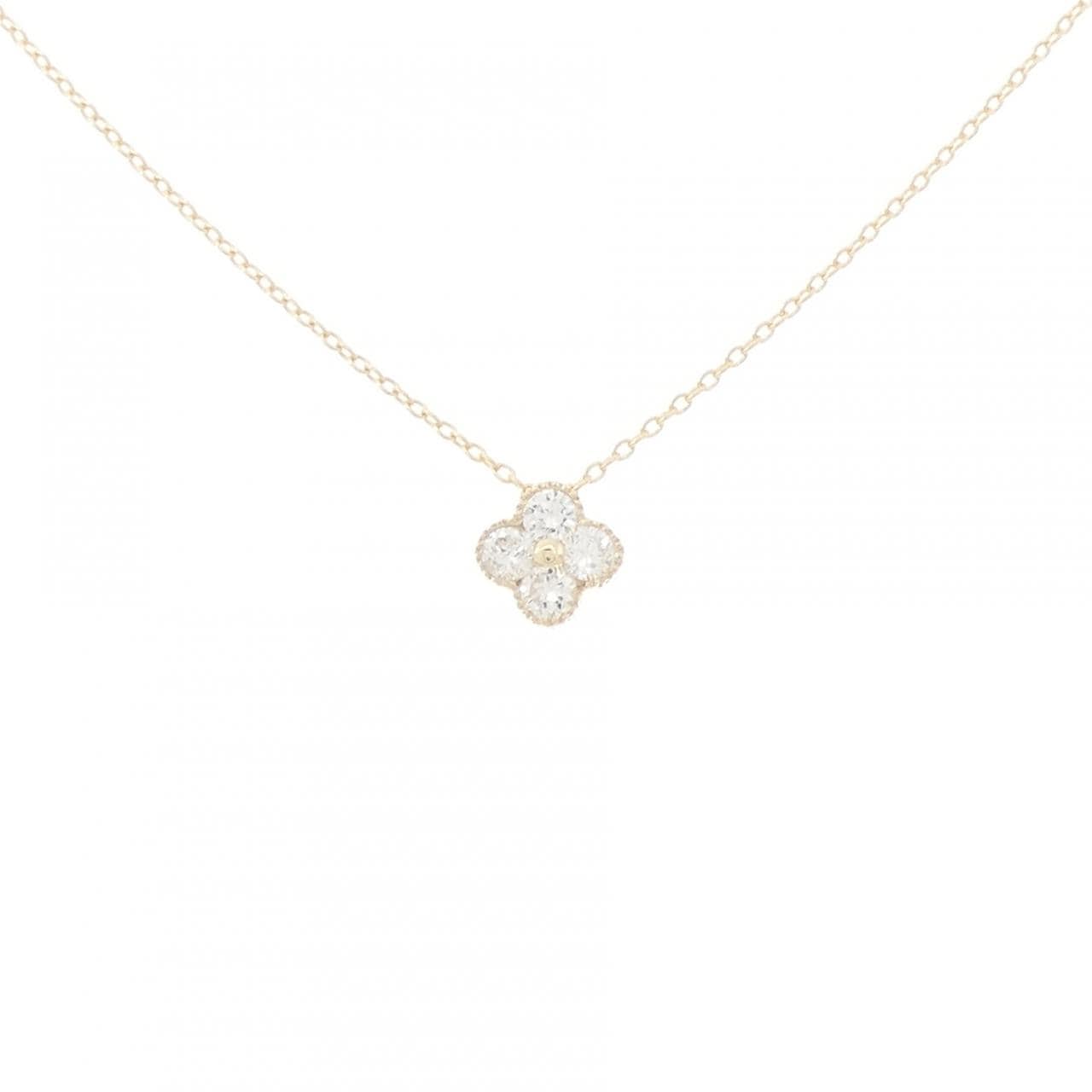 【リメイク】K10YG フラワー ダイヤモンド ネックレス 0.20CT