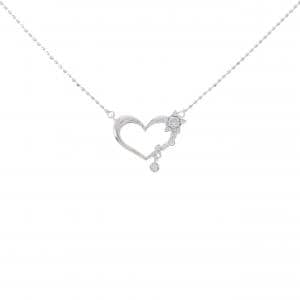 K10WG ハート ダイヤモンド ネックレス 0.05CT