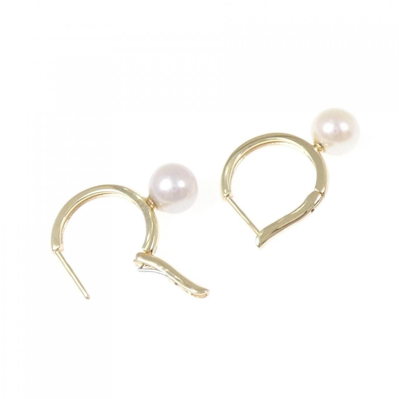 シエナ ロゼ 淡水パール ピアス 6.2mm