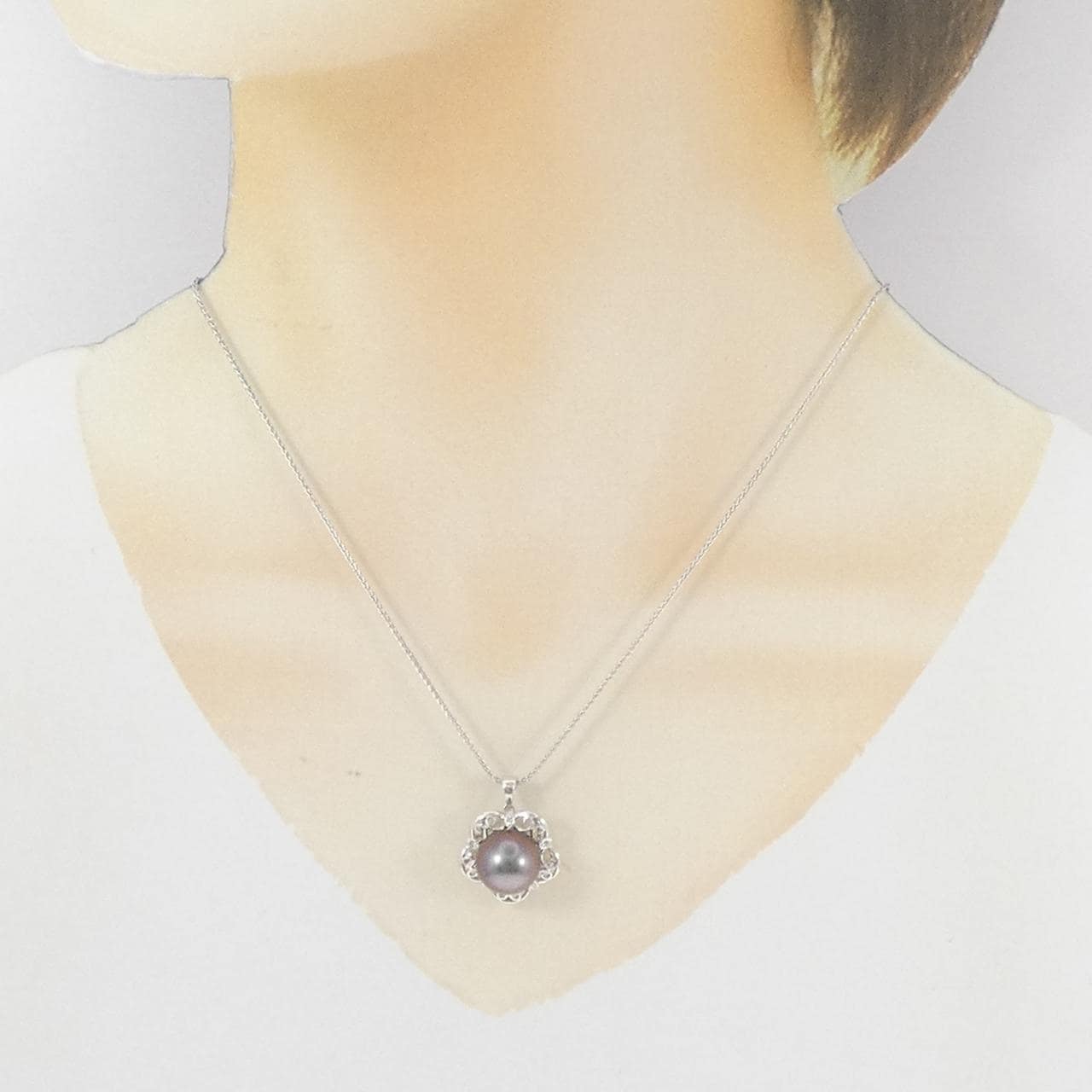 585WG/750WG 黒蝶パール ネックレス 11mm