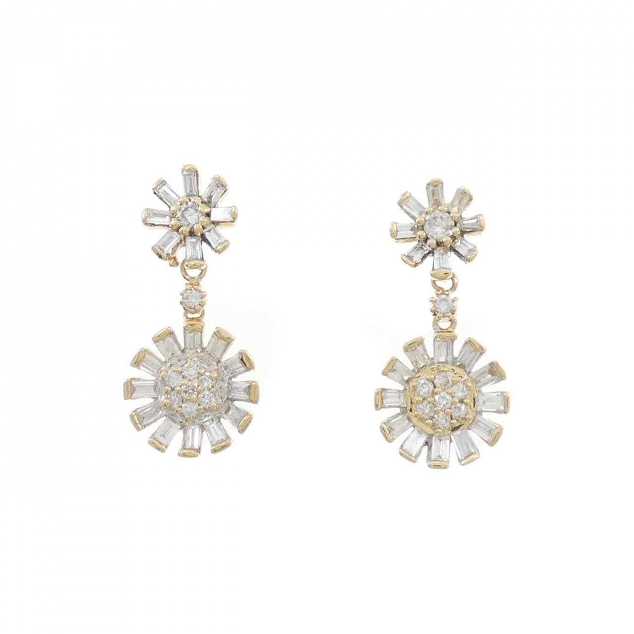 K18YG/K18WG ダイヤモンド ピアス 1.27CT