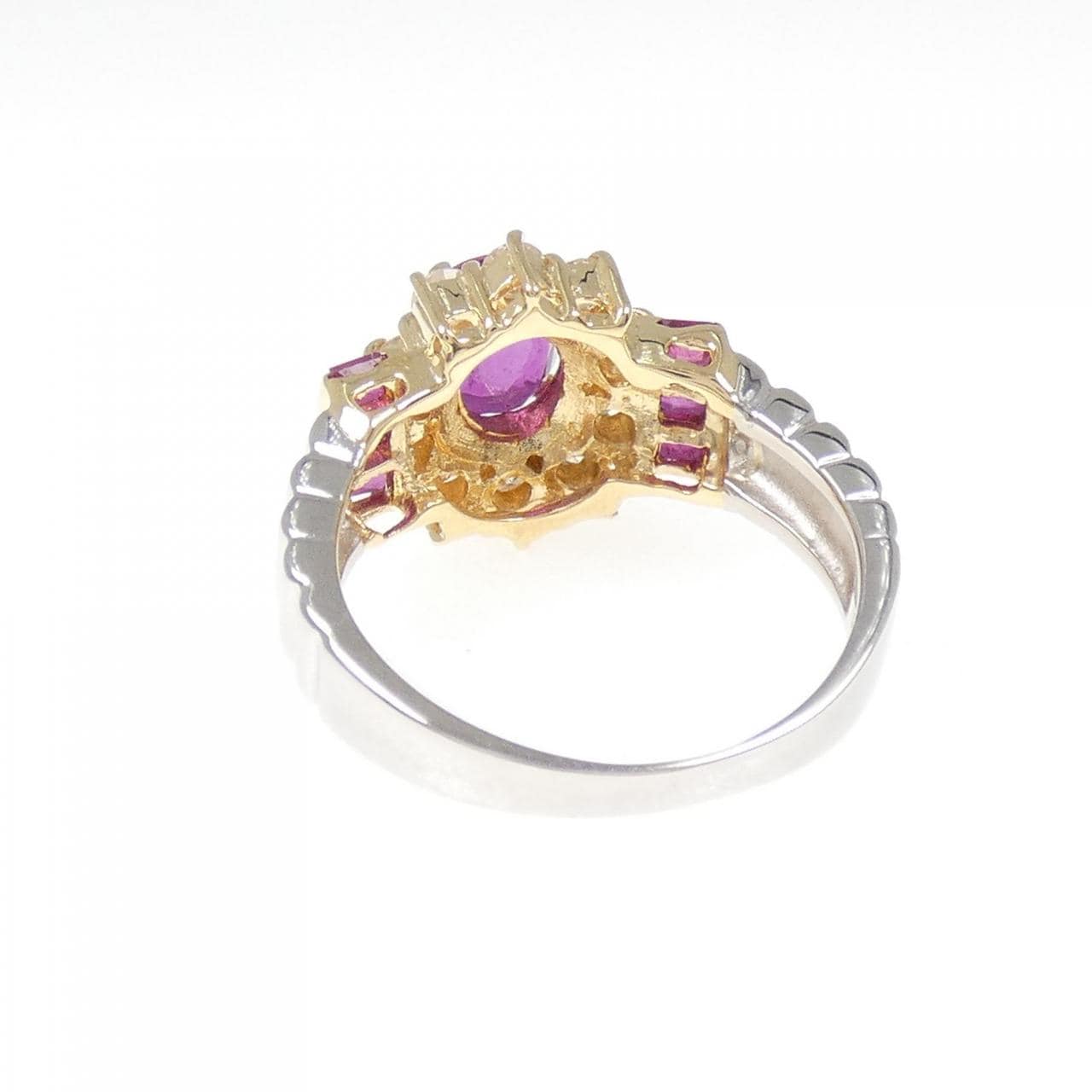 PT900/K18YG ルビー リング 0.97CT
