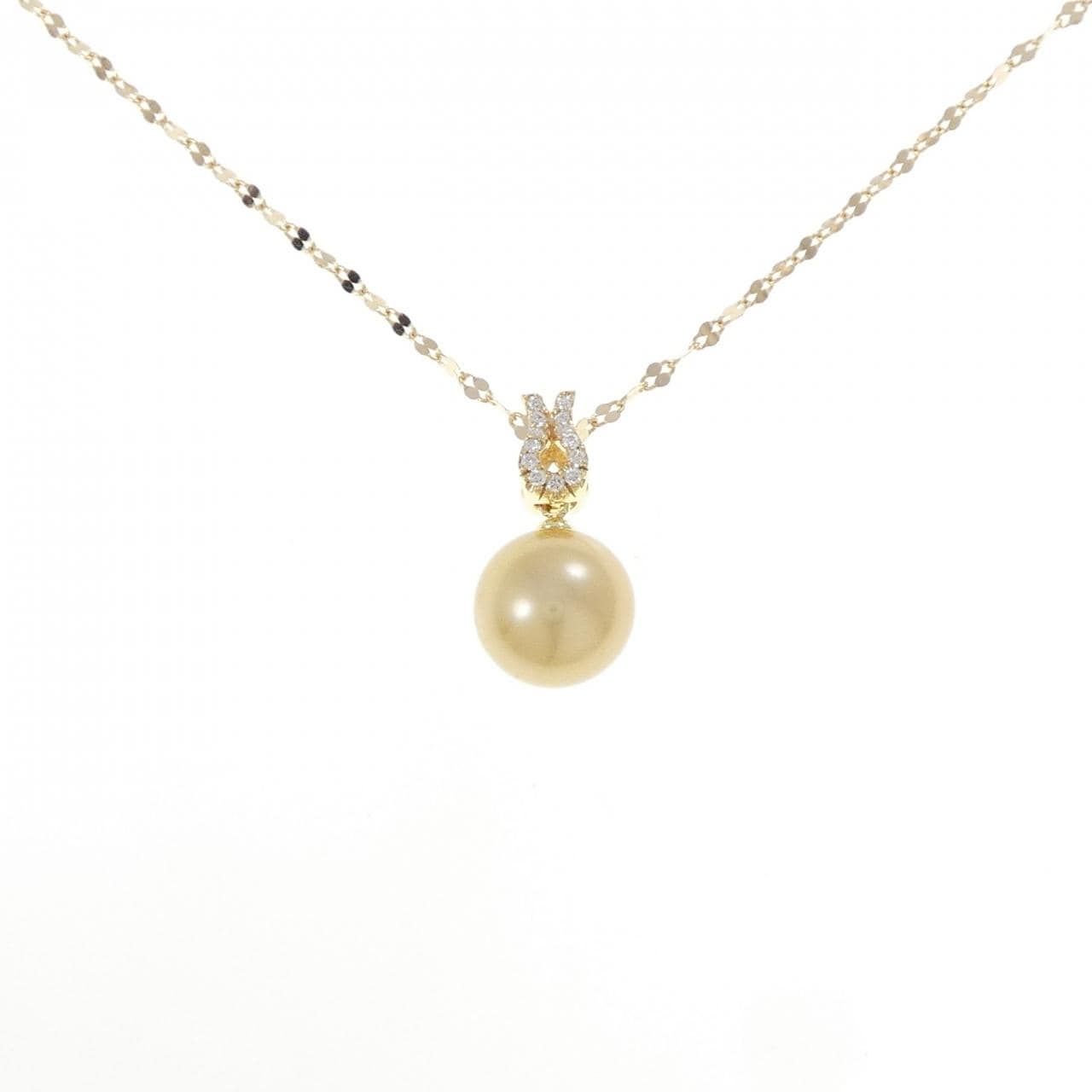 K18YG 白蝶パール ネックレス 10.6mm