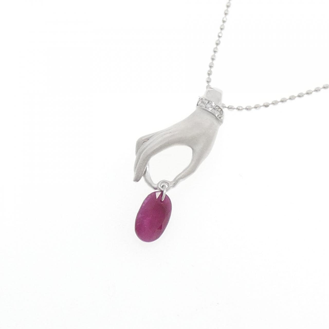 K18WG ルビー ネックレス 0.90CT