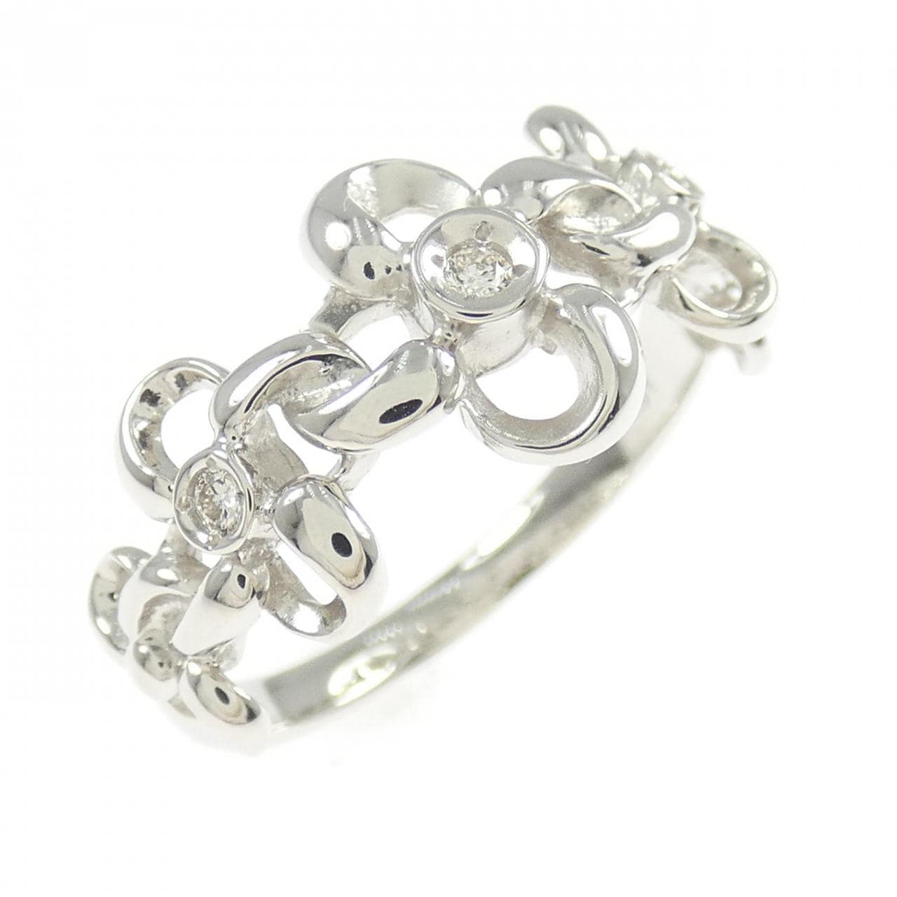 PT950 フラワー ダイヤモンド リング 0.05CT