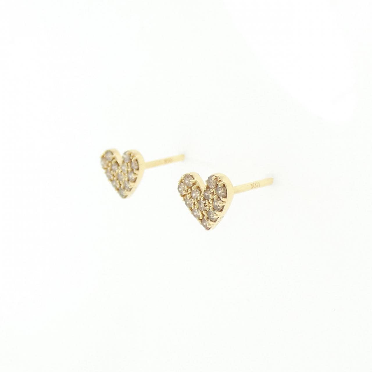 K18YG ハート ダイヤモンド ピアス 0.24CT