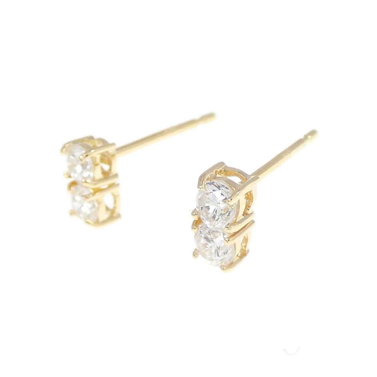 【リメイク】K18YG ダイヤモンド ピアス 0.32CT