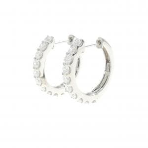 【新品】PT ダイヤモンド フープ ピアス 1.000CT