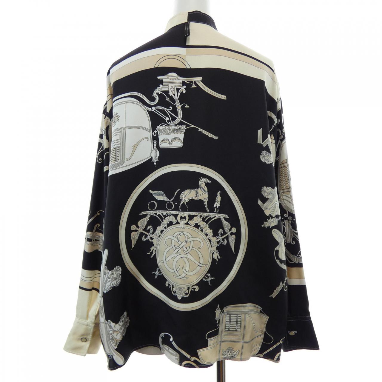 エルメス HERMES EX-LIBRIS 3E0607D7 ツイルレーヌ シャツ