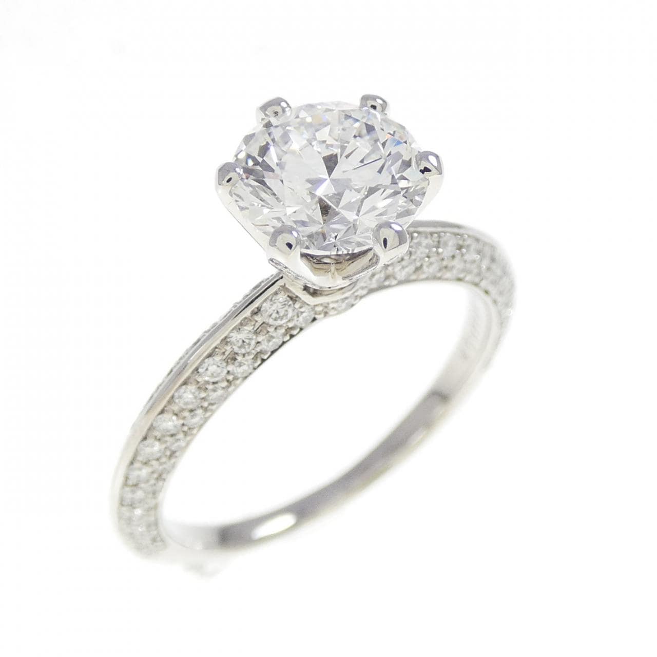 ティファニー パヴェ ティファニーセッティング リング 1.06CT F VS1 3EXT