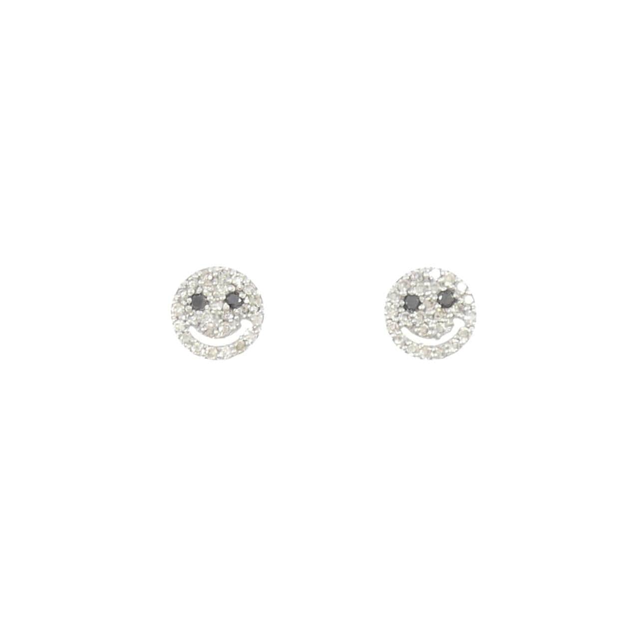 K18WG スマイル ダイヤモンド ピアス 0.26CT