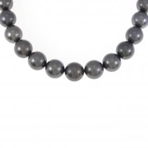 Silver clasp black butterfly pearl necklace 8-11mm