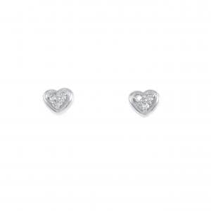 K18WG ハート ダイヤモンド ピアス 0.06CT