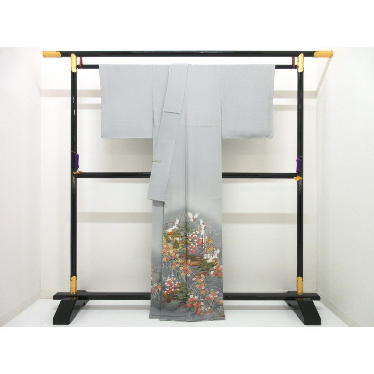 色留袖　友禅加工ボカシ染　下り藤