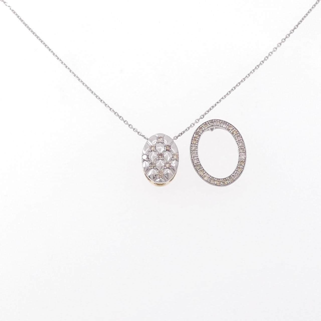K18YG/PT 2WAY钻石项链 0.50CT