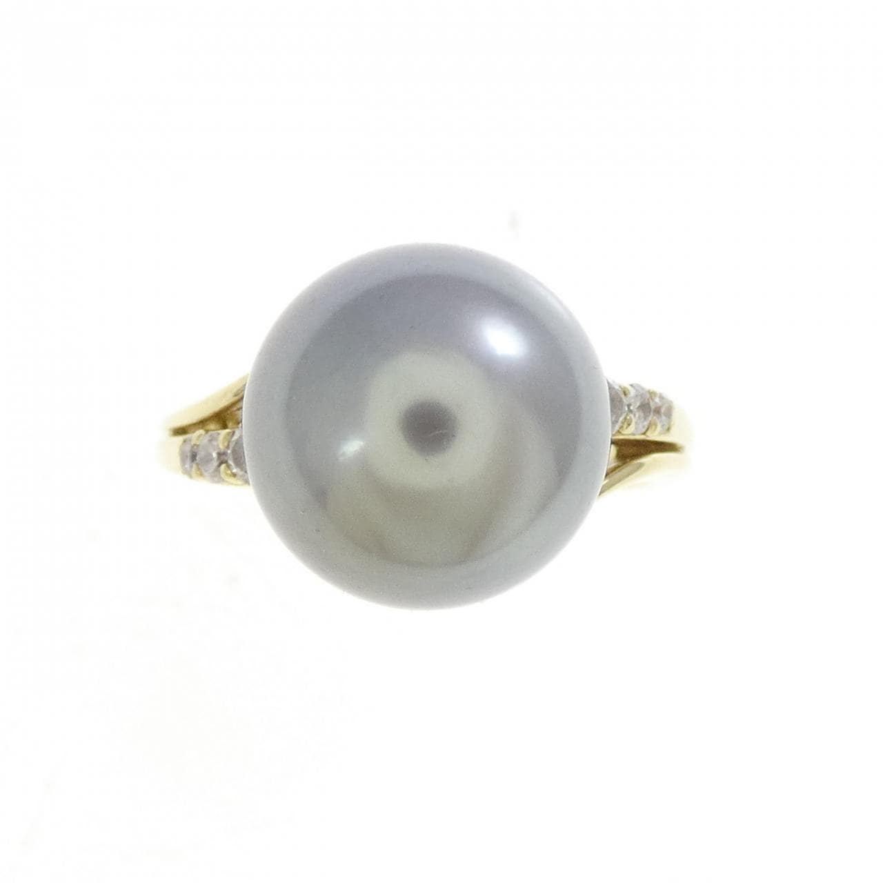 K18YG 黒蝶パール リング 11.1mm