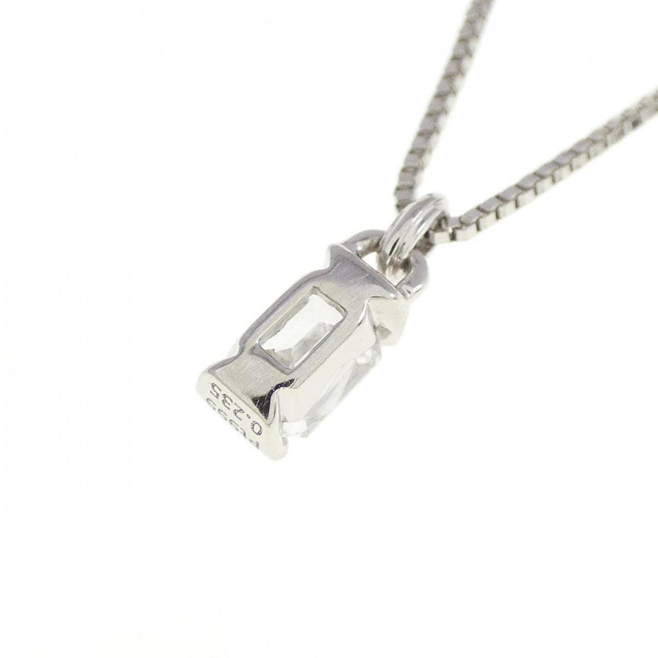 PT999 Diamond Necklace 0.235CT D VS2 Emerald Cut