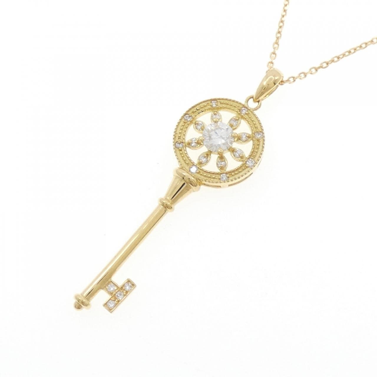 【新品】K18YG ダイヤモンド ネックレス 0.223CT F SI2 Good