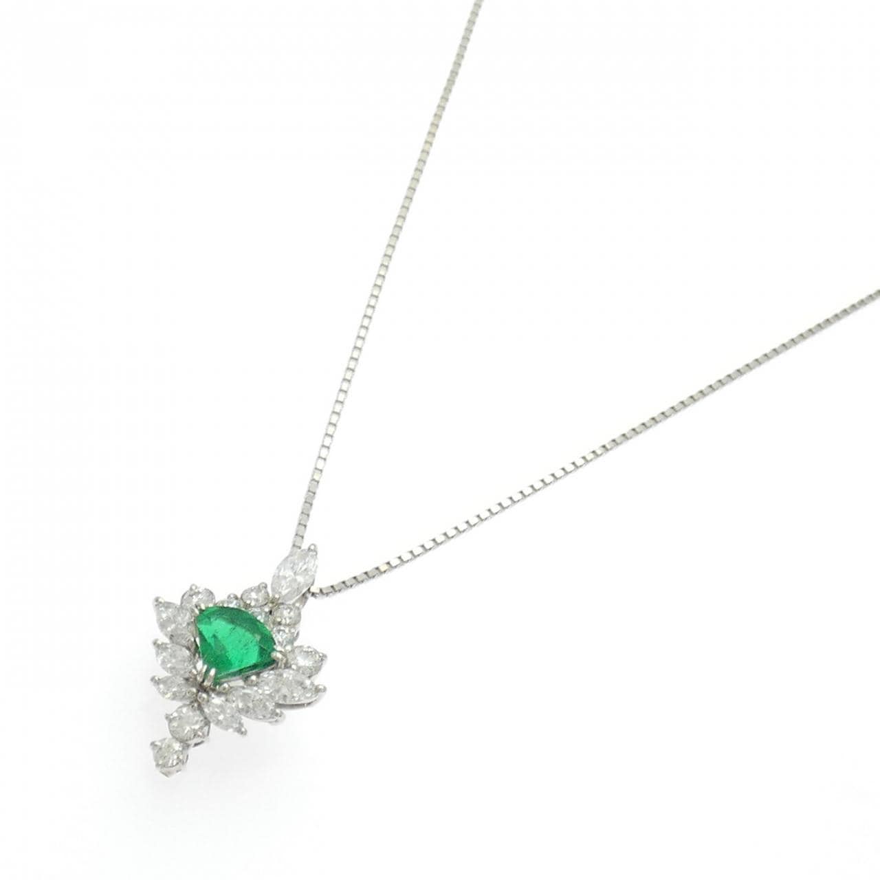 PT900/PT850 エメラルド ネックレス 1.10CT