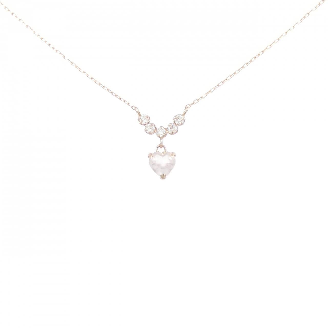 K10PG ハート ローズクオーツ ネックレス