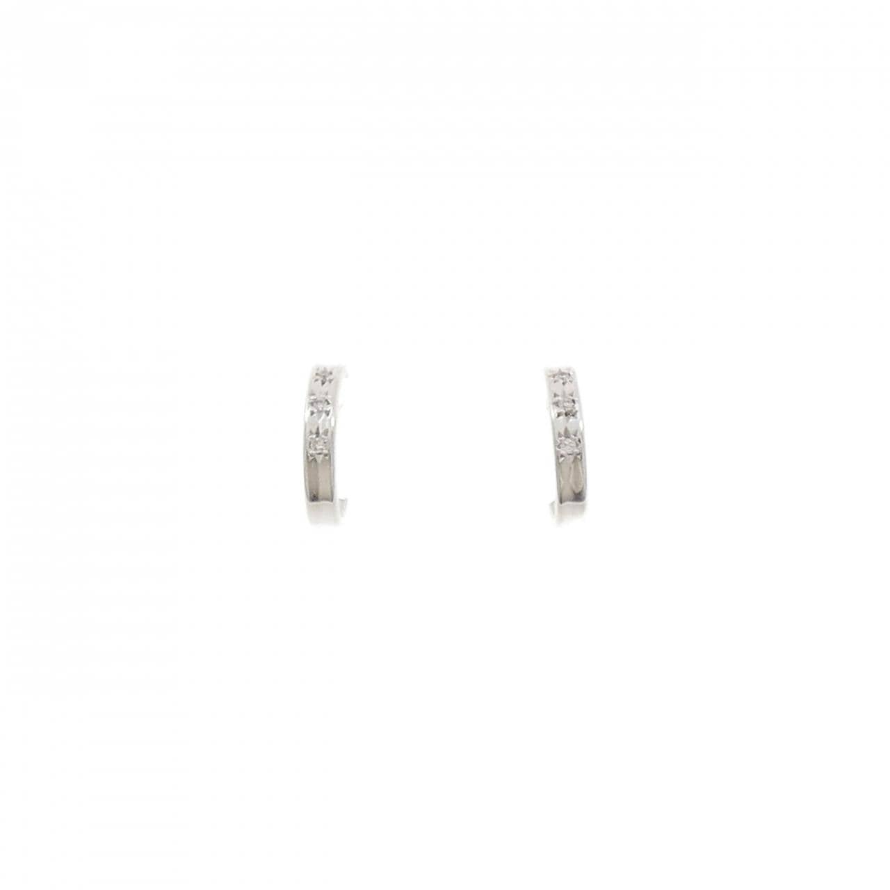 K18WG ダイヤモンド ピアス 0.02CT