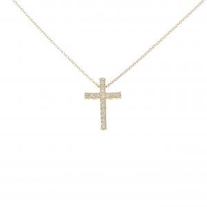 K18YG クロス ダイヤモンド ネックレス 0.08CT