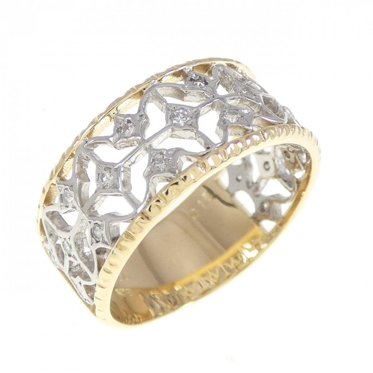 K18YG/PT900 ダイヤモンド リング 0.16CT