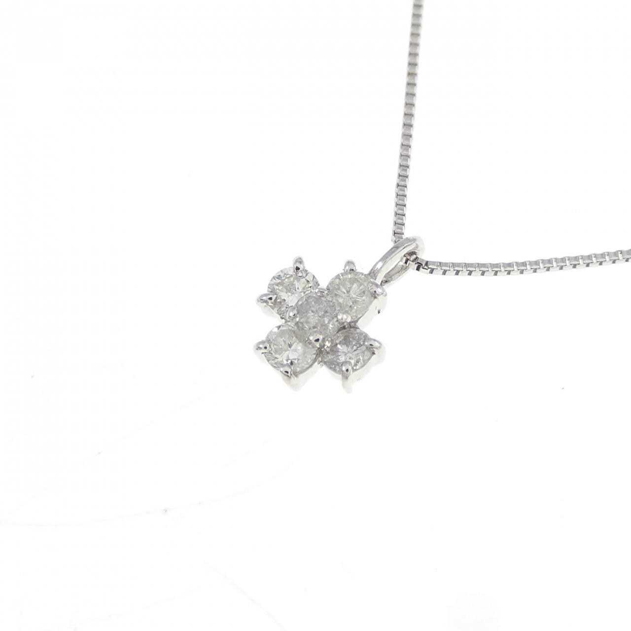 K18WG ダイヤモンド ネックレス 0.10CT