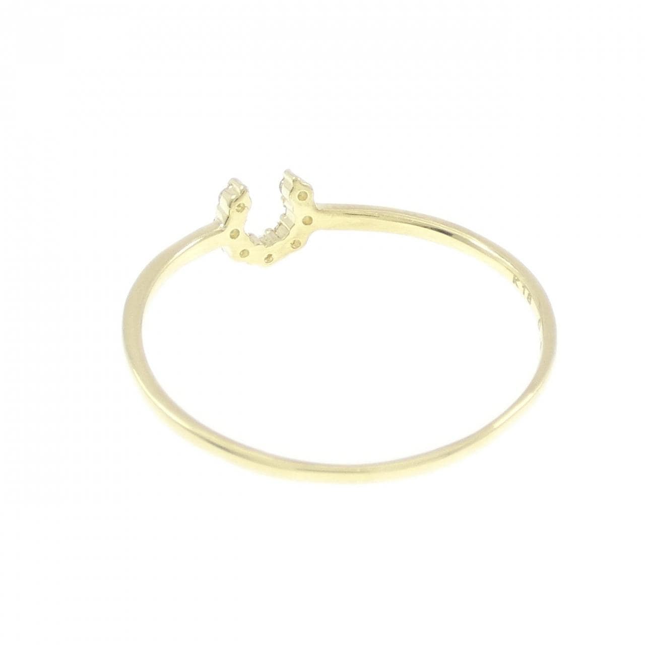 [新品] K18黄金马蹄形钻石戒指 0.06CT