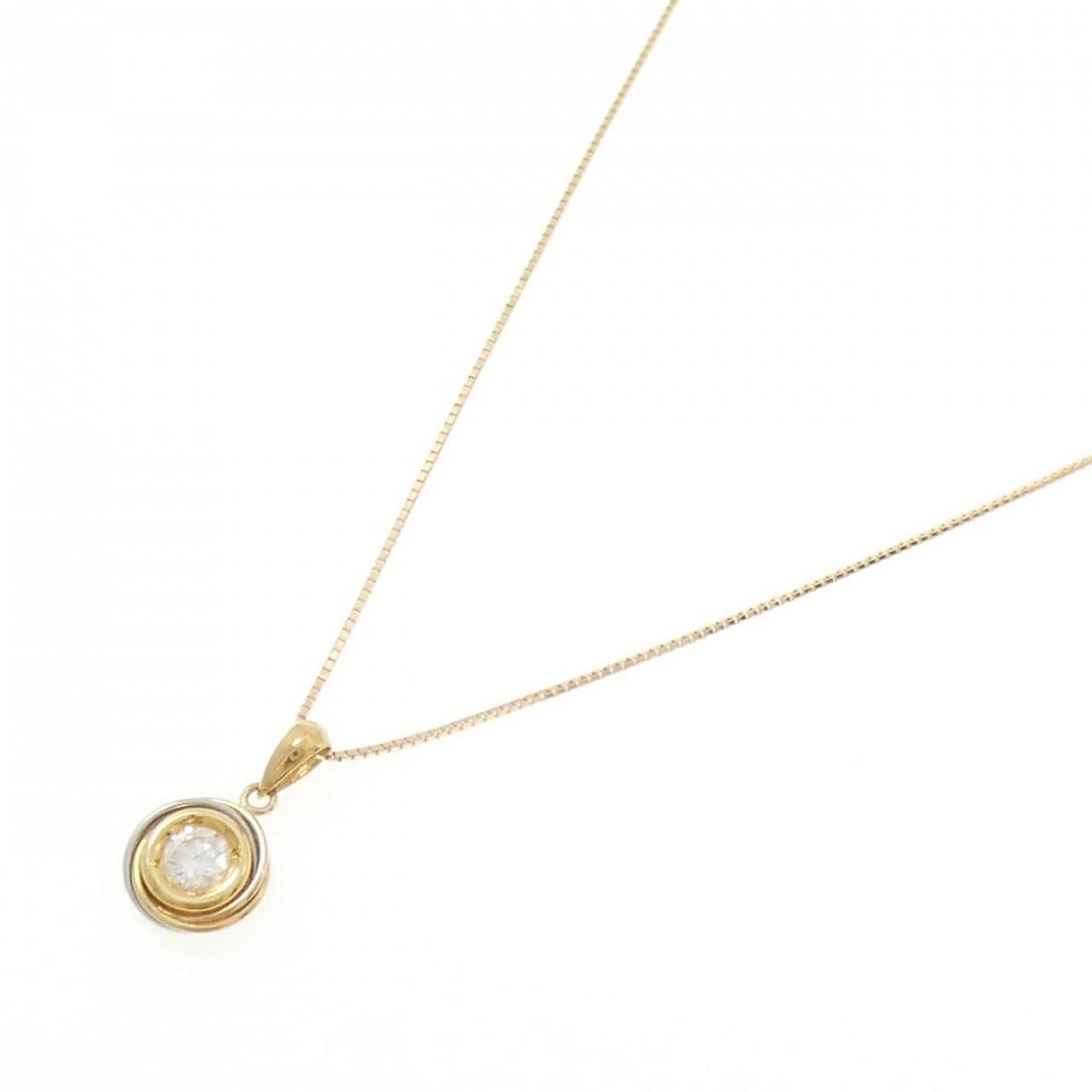 K18YG/PT900/K18PG ダイヤモンド ネックレス 0.30CT