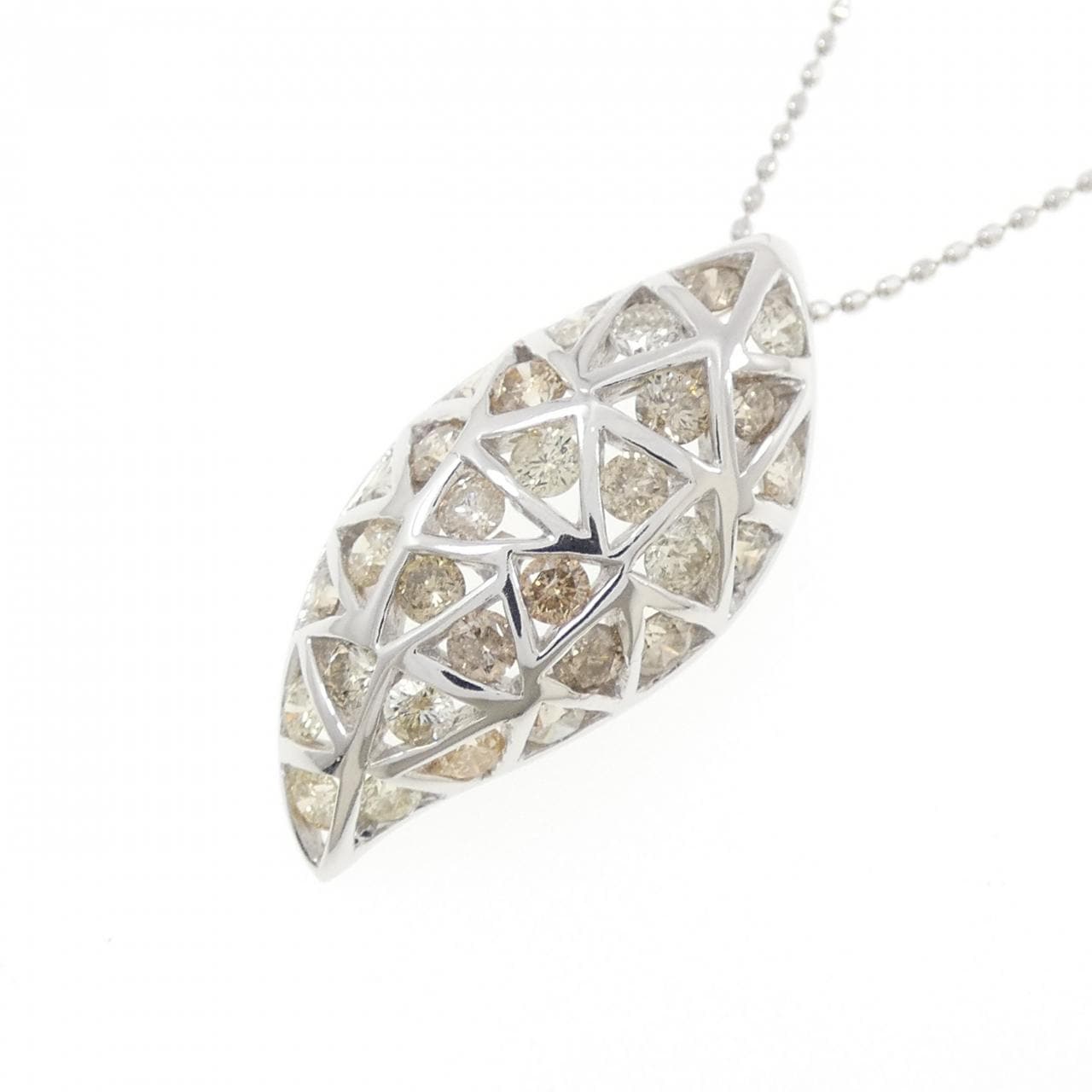 K18WG ダイヤモンド ネックレス 1.50CT