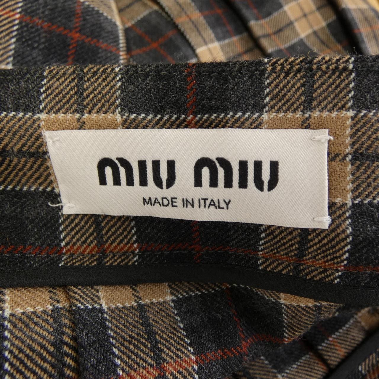 ミュウミュウ MIU MIU プリーツ タータン ミニスカート MIU MIU ロゴ MG2358 SOOO 16DO スカート