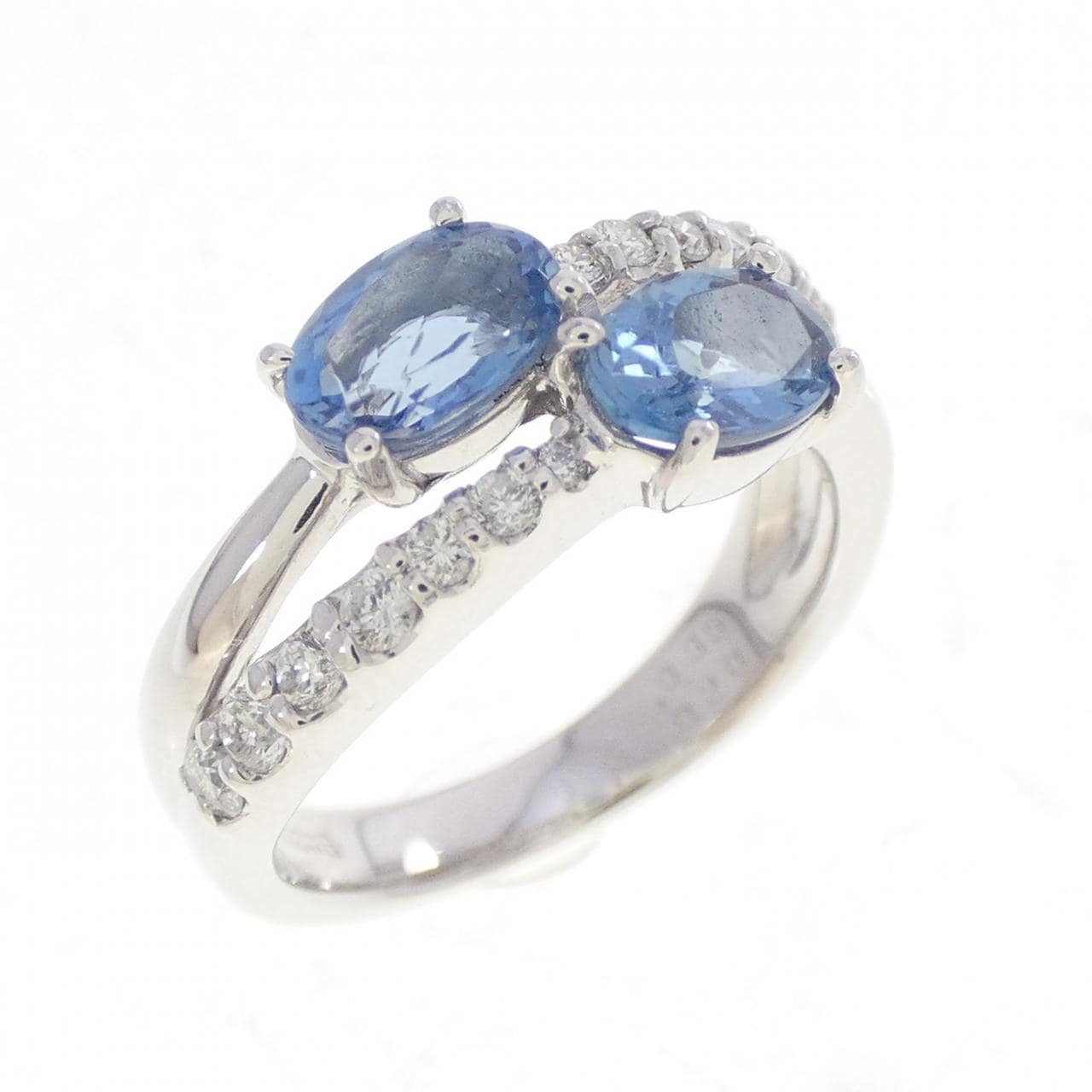 K18WG アクアマリン リング 0.85CT