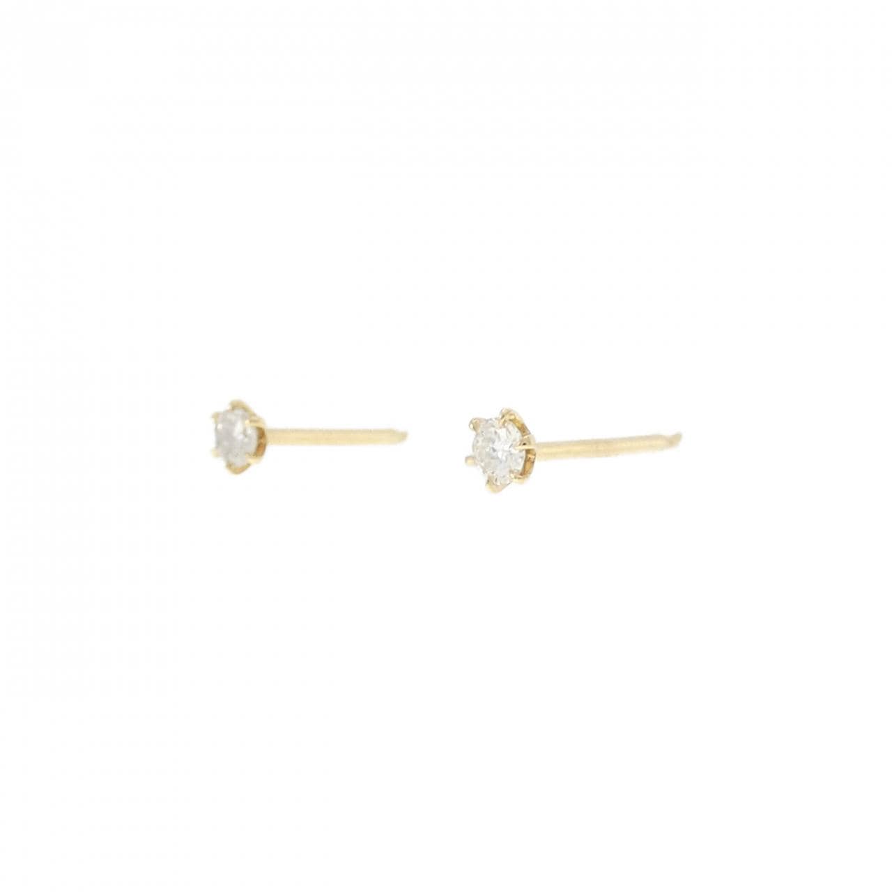 K18YG ソリティア ダイヤモンド ピアス 0.10CT
