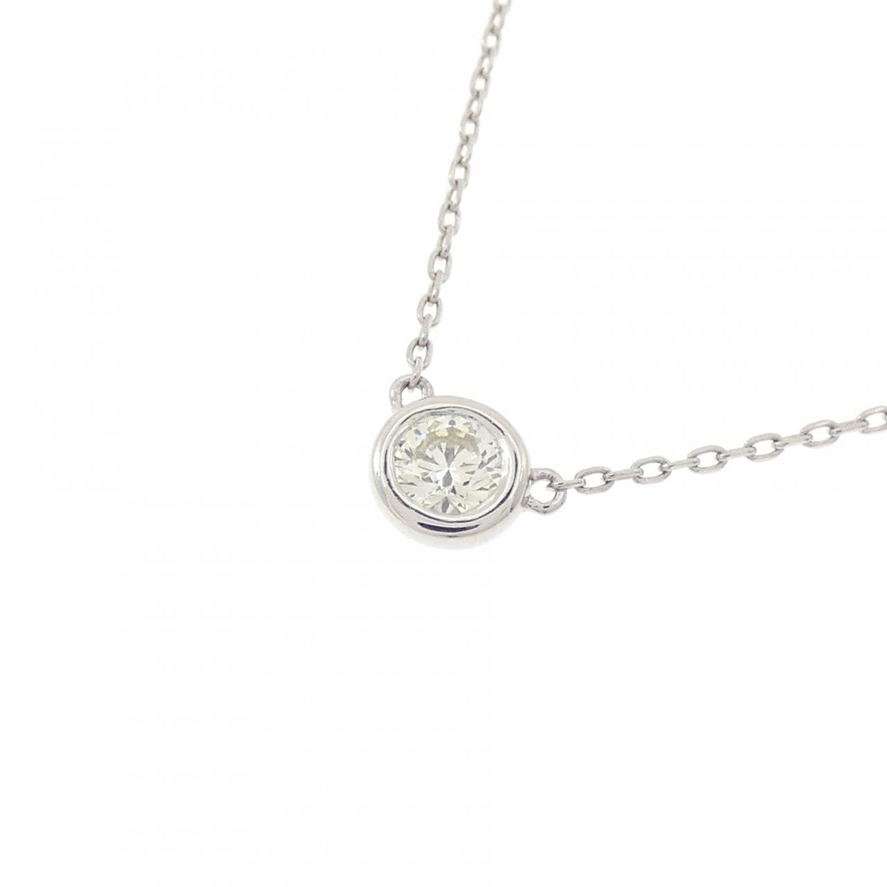 PT900/PT850 ソリティア ダイヤモンド ネックレス 0.12CT