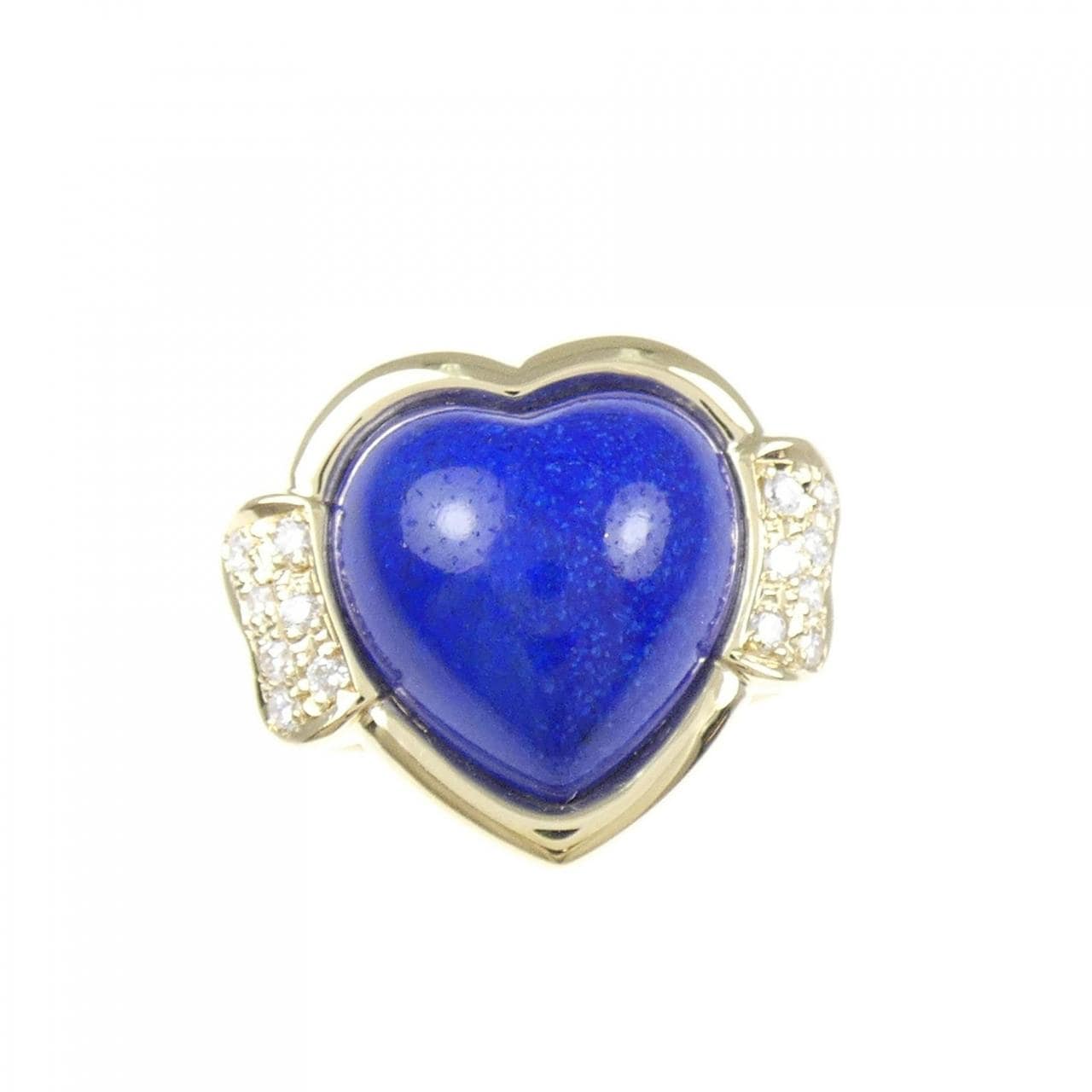 K18YG heart lapis lazuli ring