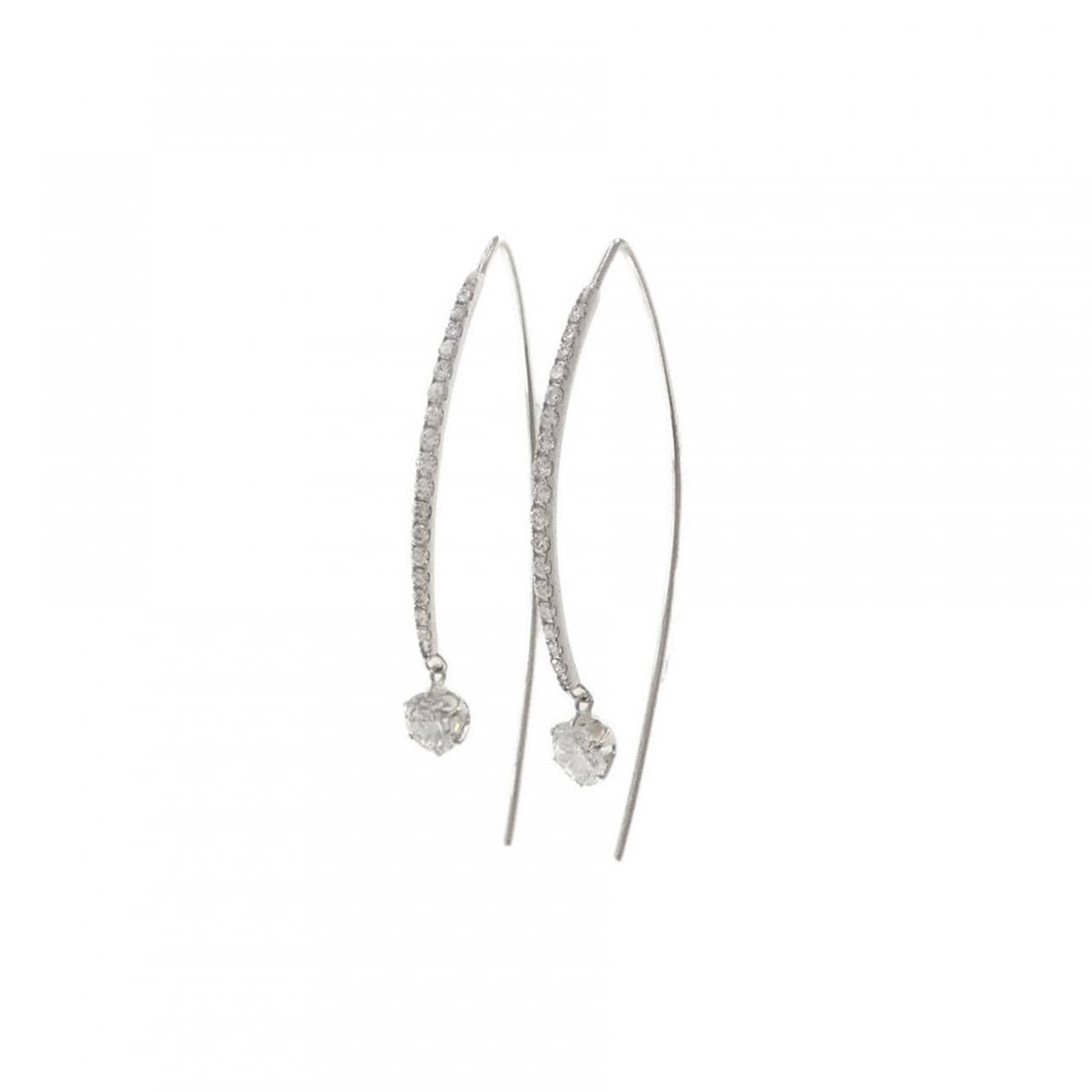 K18WG ダイヤモンド ピアス 0.712CT