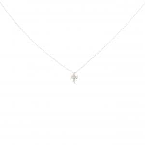 K10WG クロス ダイヤモンド ネックレス 0.03CT