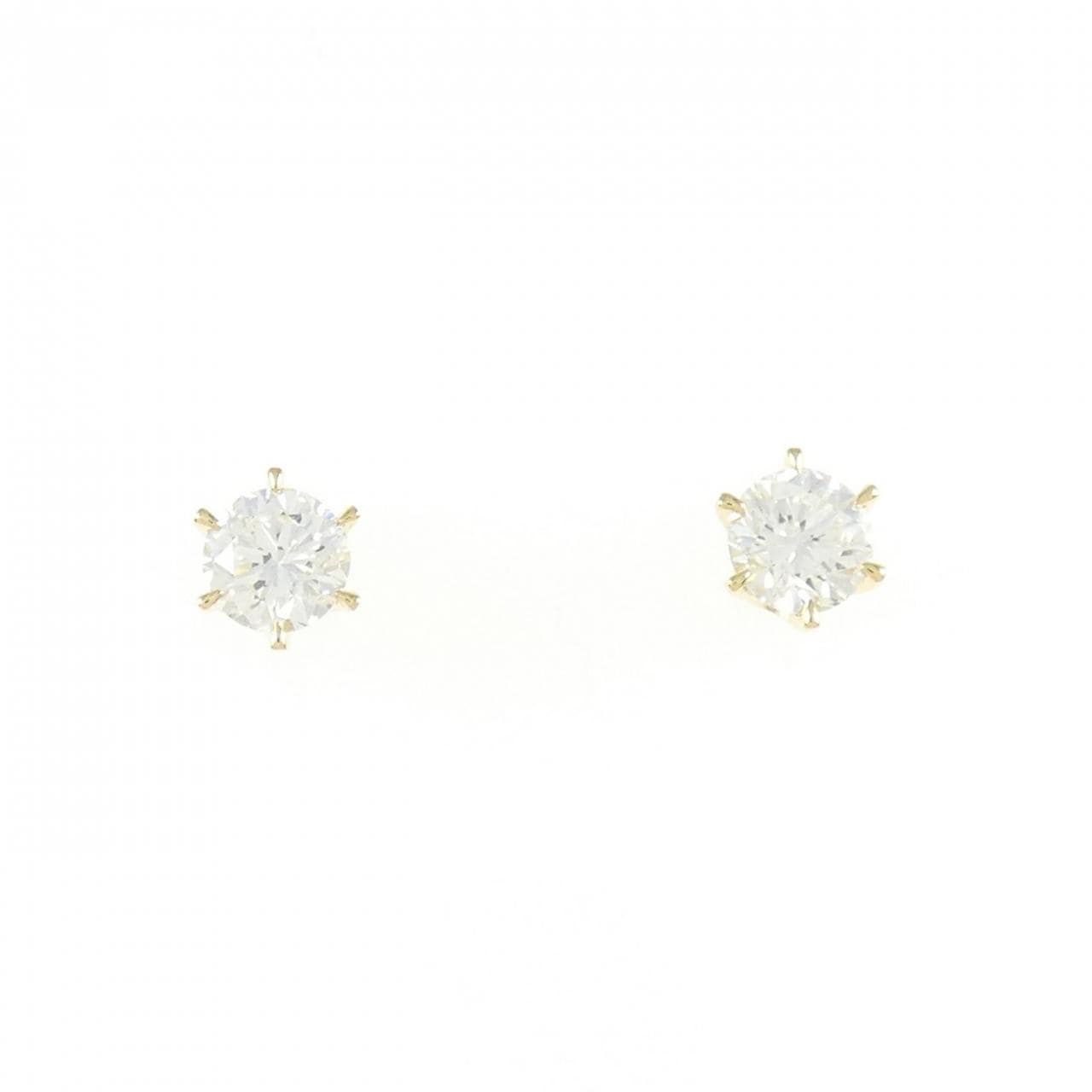 [BRAND NEW] K18YG Diamond Earrings 0.307CT 0.304CT F SI1 Good