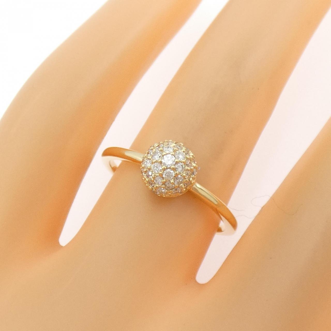 【リメイク】K18YG パヴェ ダイヤモンド リング 0.30CT