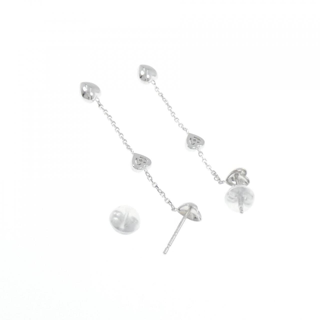 K18WG ハート ダイヤモンド ピアス 0.02CT