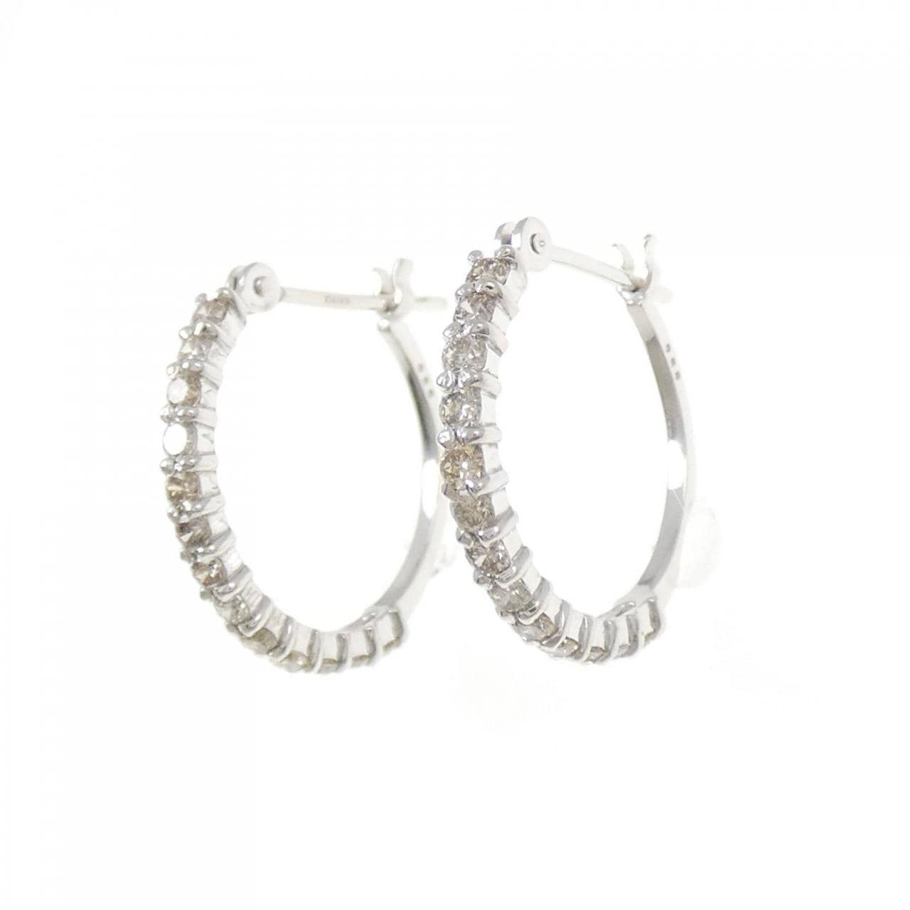 K18WG ダイヤモンド ピアス 0.50CT