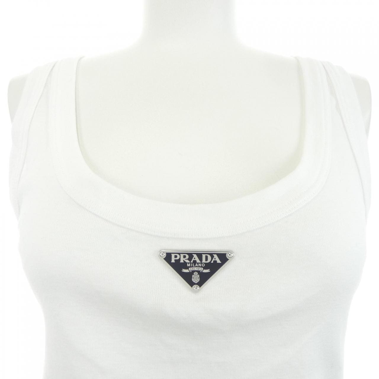 プラダ PRADA トライアングルロゴ リブニット ジャージー タンクトップ 39546X S222 10Z0 タンクトップ