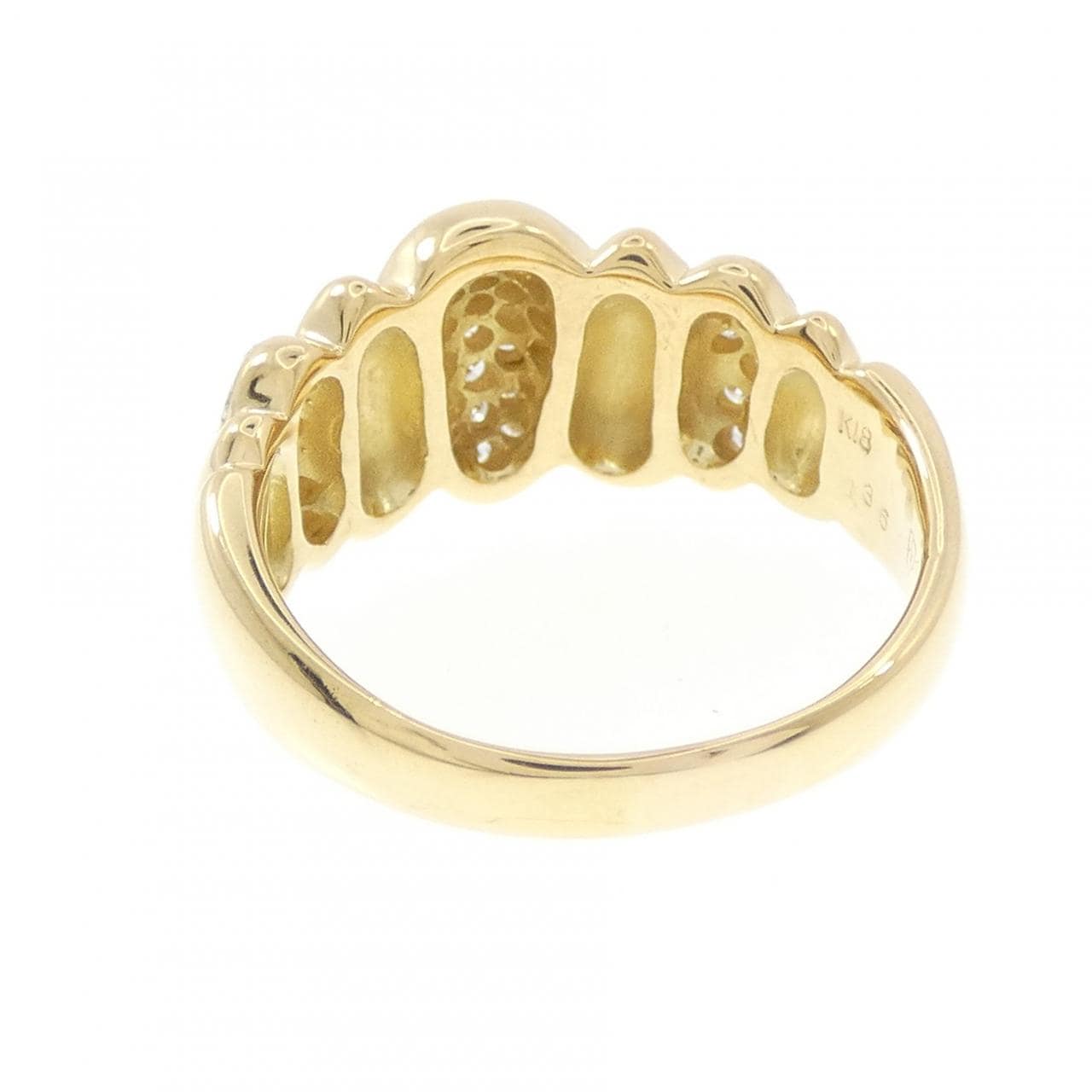 K18YG パヴェ ダイヤモンド リング 0.36CT